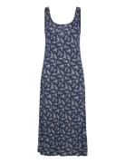 Floral Scoopneck Jersey Dress Blue Polo Ralph Lauren