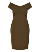 Plshd Crepe-Cocktail Dress Khaki Lauren Ralph Lauren