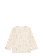 T-Shirt L/S Printed Cream Petit Piao