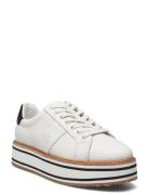 Amelia Leather Platform Sneaker Cream Lauren Ralph Lauren