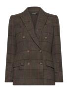 Glen Checktk! Double-Breasted Blazer Khaki Lauren Ralph Lauren