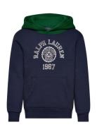 Logo Color-Blocked Fleece Hoodie Navy Ralph Lauren Kids