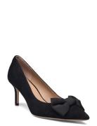 Lanette Bow-Trim Suede Pump Black Lauren Ralph Lauren