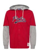 Polo Ball Jersey Hooded Baseball Jacket Red Polo Ralph Lauren