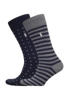 Dot Stripe Sock 2-Pack Blue Polo Ralph Lauren