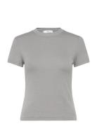 Short-Sleeved Fitted T-Shirt Grey Mango