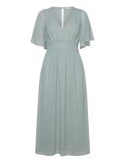 Butterfly Sleeve Midi Dress Blue Bubbleroom