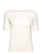 Rwnanna 2/4 Boatneck T-Shirt White Rosemunde