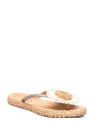 Flip Flop With Flower Beige Ilse Jacobsen