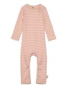 Jumpsuit L/S Modal Striped Pink Petit Piao