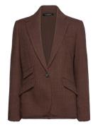 Cotton-Blend Oxford Blazer Brown Lauren Ralph Lauren