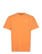 Cross Logo Organic Tee Orange Clean Cut Copenhagen