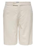 Carcaro Hw Linen Bl Bermu Shorts Beige ONLY Carmakoma