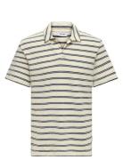 Onsian Reg Stripe Struct Ss Resort Polo Cream ONLY & SONS