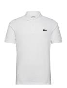 Stretch Pique Slim Button Polo White Calvin Klein