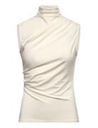 Rwbillie Sl Drape Top Cream Rosemunde