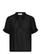 Rwroa Ss Regular Blouse Black Rosemunde