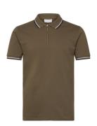 Polo Shirt W?. Contrast Piping Khaki Lindbergh
