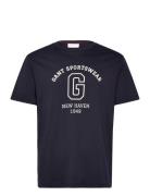Graphic Ss T-Shirt Navy GANT