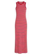 Slim 5X2 Rib Midi Dress Ns Red Tommy Hilfiger