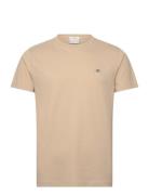 Slim Pique Ss T-Shirt Beige GANT