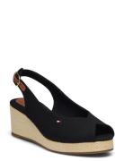 Flag Mid Wedge Espad Slingback Black Tommy Hilfiger