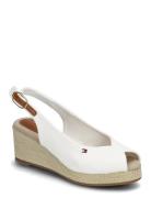 Flag Mid Wedge Espad Slingback White Tommy Hilfiger