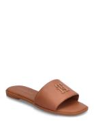 Th Logo Hardware Leather Mule Brown Tommy Hilfiger