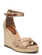 Flag High Wedge Espad Crisscross Beige Tommy Hilfiger