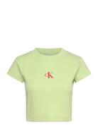 Monologo Baby Rib Tee Green Calvin Klein Jeans