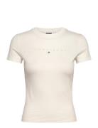 Tjw Slim Tonal Linear Tee Ext Cream Tommy Jeans