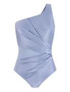 Shaping Shell Mesh Swimsuit Blue Hunkemöller