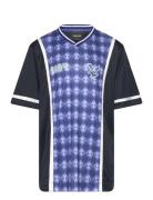 Printed Argyle T-Shirt Navy Lyle & Scott