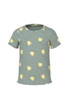 Nmfvemma Aop Ss Slim Top Grey Name It