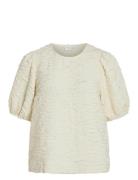 Visophia O-Neck 2/4 Top/Dc White Vila