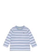 Striped Shield Pique Ls Top Blue GANT