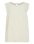 Vipernillu O-Neck Top Cream Vila