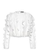 Annika Lace Frill Top White French Connection