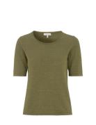 Olga Linen Top Khaki Newhouse