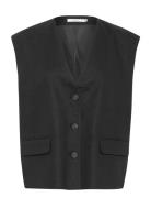 Gzizza Linen Waistcoat Black Gestuz