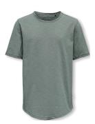 Osjbenne Longy Ss Tee Jrs Noos Green ONLY & SONS
