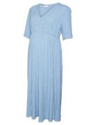 Mlrosana 2/4 Wo Midi Dress Blue Mamalicious