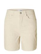 Slfuna-Krista Hw Denim Shorts Cream Selected Femme