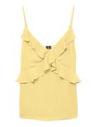 Vmamina Singlet Frill Top Wvn Exp Yellow Vero Moda