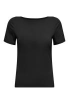 Onllive Love Life S/S Boatneck Top Jrs Black ONLY