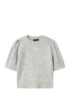 Nlflodet Ss Short Puff Knit Grey LMTD