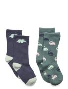 2 Pack Mixed Socks Green Mango