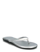 Biamexico Flip Flop Faux Leather Silver Bianco