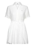 Ess Linen S/S Short Dress White Tommy Hilfiger