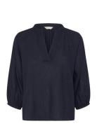 Linen Ss Blouse Navy GANT
